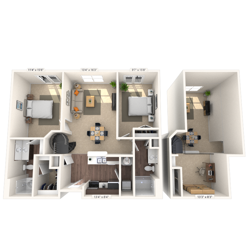 Floorplan image of unit 3132